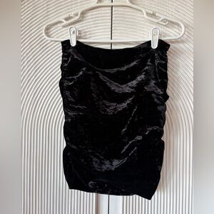 Free People Black Velvet Mini Skirt